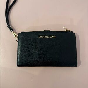 Michael Kors Black and Gold Wristlet